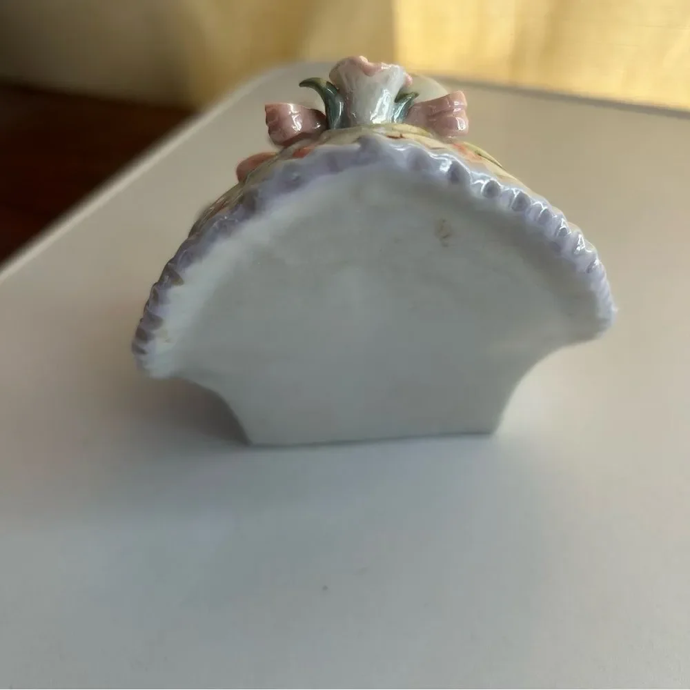 Vintage Iridescent Ceramic Puppy Dogs on Sofa Figurine Pastel Lusterware